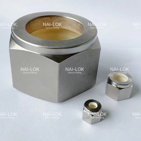 NAI-LOK SS316 Hexagon High Pressure Compression Tube Fittings  2 Inch Double Ferrule Nuts