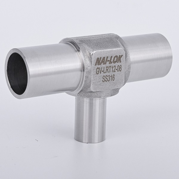 NAI-LOK Ultra High Purity 316 Stainless Steel Fittings Butt Weld Bright Annealing Long Reducing Tee