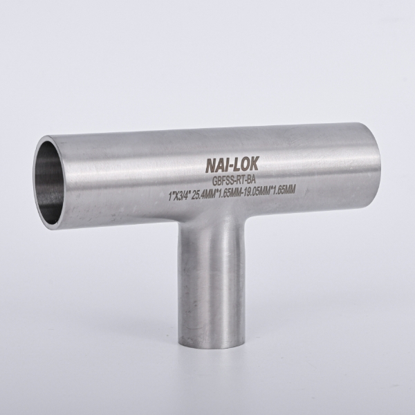 NAI-LOK Wholesale Stainless Steel Ultra High Purity ASTM BPE Butt Weld Pipe Fittings Reducing Tee