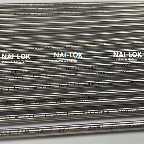 NAI-LOK Alloy Tubing Inconel 625 UNS NO6625 6.35*1.24*1000mm Seamless Bright Annealing Tube